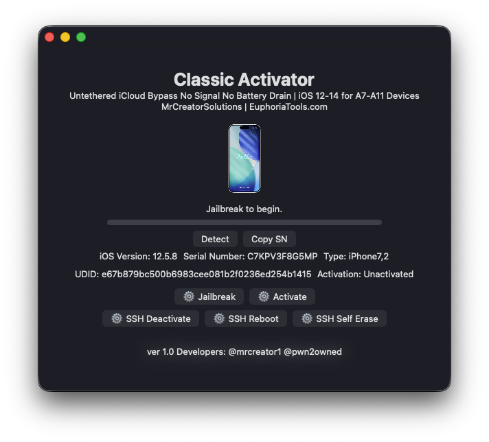 iPhone with ClassicActivator Bypass